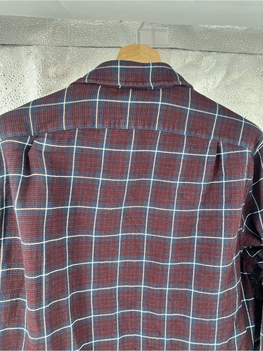 J.Crew Men's Waffle Knit Plaid Button Down Long Sleeve Shirt 100%Cotton Medium